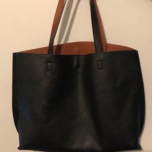 Street Level Reversible Faux Leather Tote/Wristlet